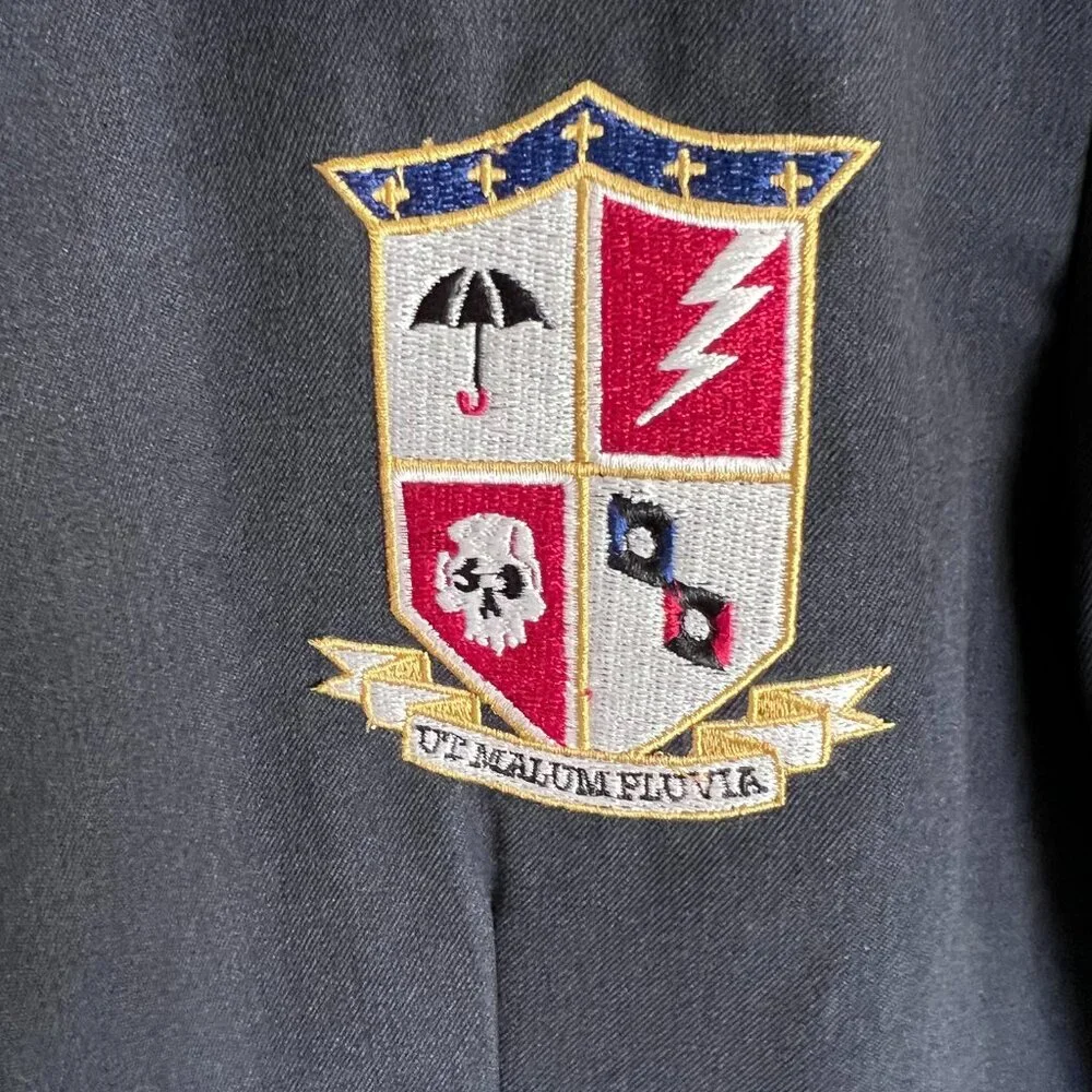 Umbrella Academy Blazer Navy/Red Trim, Embroidered, Men's Medium